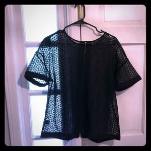 Ann Taylor See Through Top Black size XL
